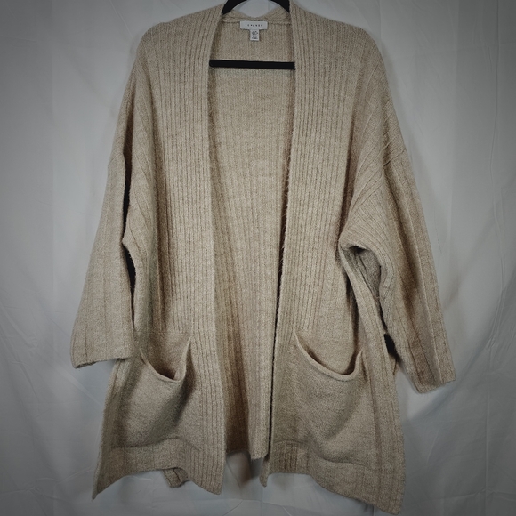 Topshop Womens Ribbed Open Front Cozy Casual Cardigan Sweater - Picture 1 of 7
